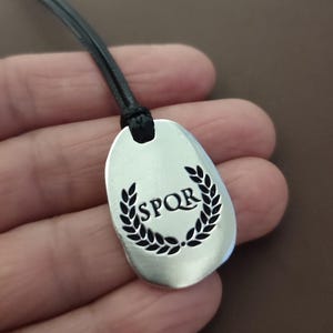 SPQR pendant, roman jewelry, ancient rome, roman coin, ancient jewelry, historical jewelry, historical reenactment, vintage jewelry