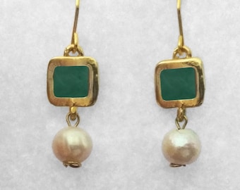 Ancient roman jewelry, roman earrings, pearl earrings, historical jewelry, emerald earrings, vintage jewelry, historical reenactment