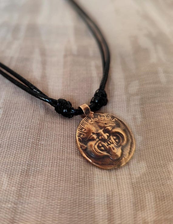 Gorgon Medusa Pendant: Greek Coin Amulet, Ancient Greece Jewelry