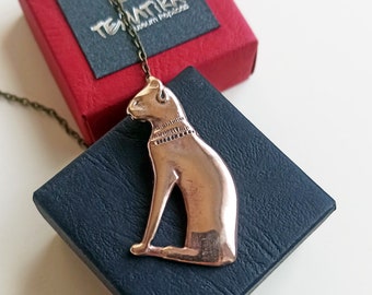 Colgante de bronce Bastet: collar de la diosa gata egipcia