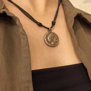 Owl coin pendant, Athena pendant, greek jewelry, ancient greece, greek coin, ancient jewelry, historical jewelry, historical reenactment
