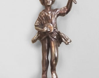 Estatua romana de bronce de Lar: Dioses del hogar antiguo, réplica del Lararium