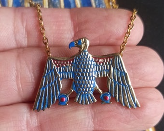 Nekhbet Bronze Pendant, Egyptian Amulet Necklace, Museum Replica