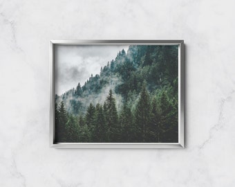 Woodland Print, Forest Photography, Printable, Landscape Print, Landscape Photography, Forest Print, Misty Forest Print, Mist, Fog, Poster