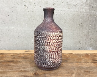 German Studio Pottery Vase w/ stippled etched pattern