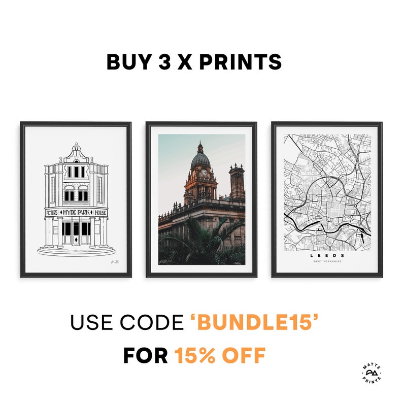 Leeds Hyde Park Photography Print, England Wall Art, UK City, Wall