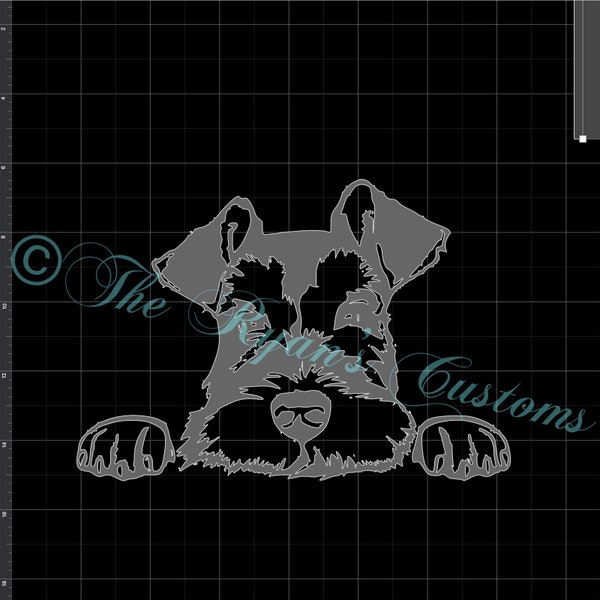 Miniature Schnauzer Peeking Vinyl Decal FREE SHIPPING