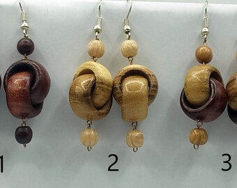 Boucle D Oreille Bois Etsy