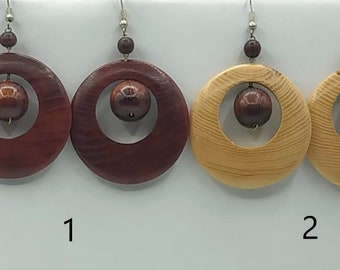 Boucle D Oreille Bois Etsy