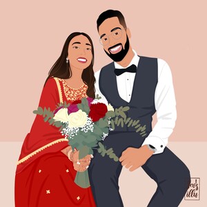 Couple portrait illustration, portrait from photo, couple gift, ideal gift, gifts for couple, couple portrait, digital portrait, custom gift