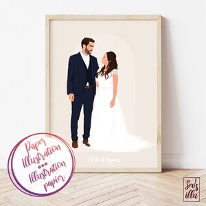 Couple portrait, Couple Portrait custom, Portrait illustration, Couple Illustration, Gift ideas, Gift, Anniversary gift, Gift for couple
