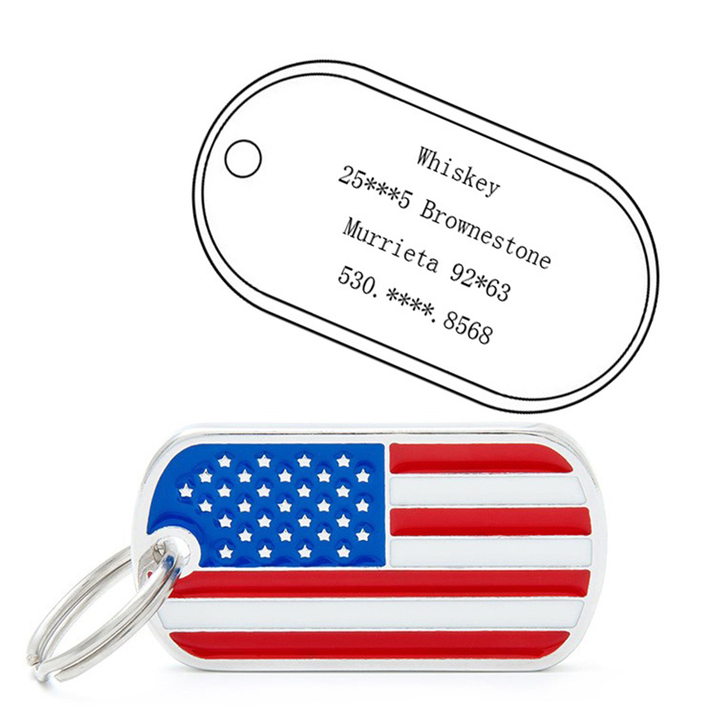 Flag dog tag US flag tag patriotic dog tag flag cat tag Etsy
