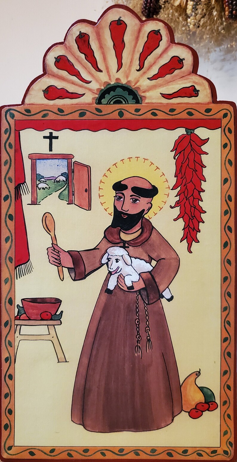 San Pascual retablo patron saint of cooks kitchens sheep Etsy