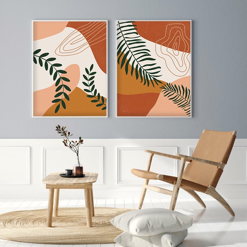 Set of 3 Prints Abstract Art For Gallery Wall Printable Etsy