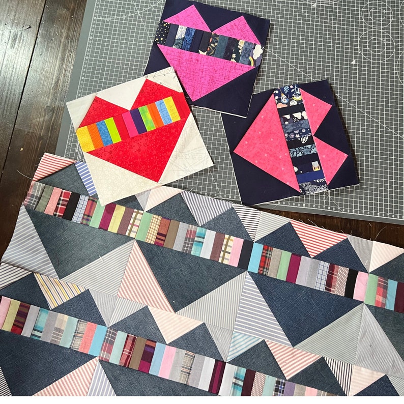 My Scrappy Heart Quilt Pattern Foundation Paper Pieced FPP Scrap