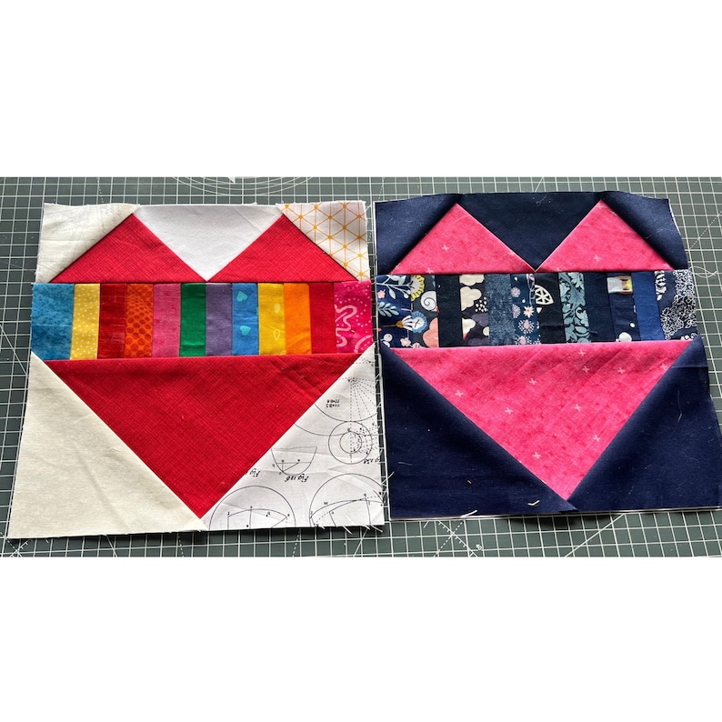 My Scrappy Heart Quilt Pattern Foundation Paper Pieced FPP Scrap Friendly Quilt & Quilt Block Pattern. PDF Download. image 4