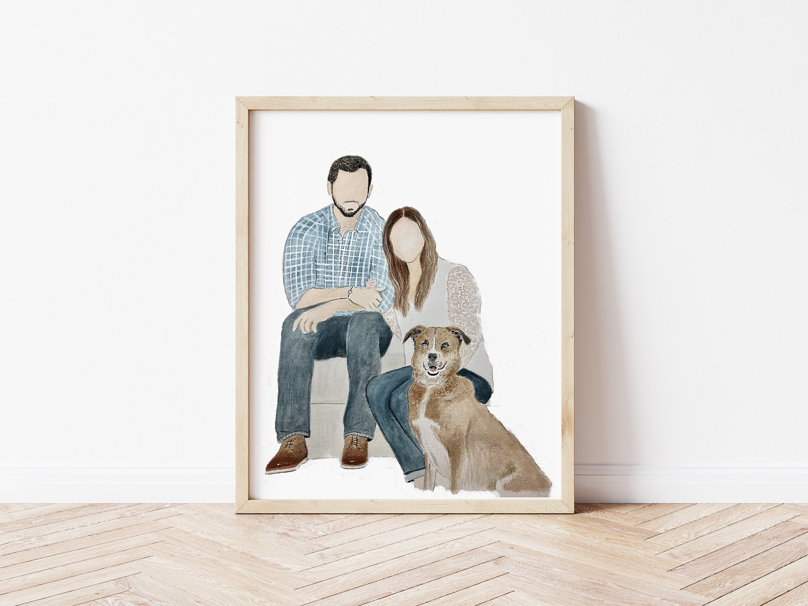 Faceless Watercolor Family Portrait /Custom Family Portrait / Etsy