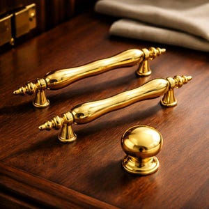Gold Porcelain Cabinet Handle, Dresser Drawer Pulls, Wardrobe Knobs