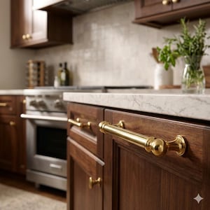 Polished Nickel Bar Cabinet Pull | Modern Classic Hardware