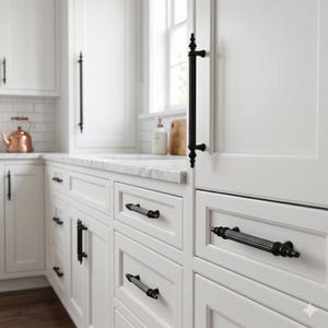 Geriffelte Schrankknäufe, Geriffelte Möbelgriffe, Schwarz Gold Chrom, Vintage Knäufe