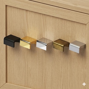 Modern Minimalist Edge Pull Cabinet Handles - Sleek Finger Pulls for Kitchen Cabinets and Drawers