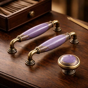 Maniglia per mobile ad arco in porcellana, maniglia per porta rustica viola, pomelli turchi