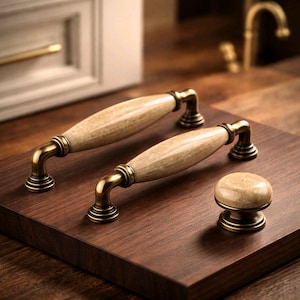 Porcelain Bronze Cabinet Handle, Dresser Drawer Pulls, Avangard Style