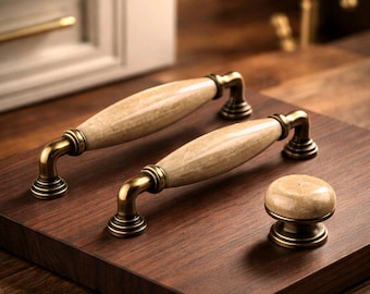 Porcelain Bronze Cabinet Handle, Dresser Drawer Pulls, Avangard Style