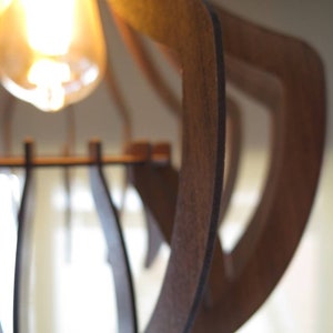 Wooden Pendant Light,Handmade Lamp, Wood Lampshade, Mid Century Modern Lamp, Ceiling Lamp, Chandelier Lighting, Industrial Lamp image 1