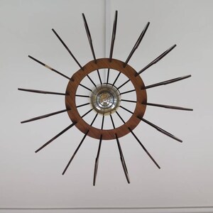 Wooden Pendant Light,Handmade Lamp, Wood Lampshade, Mid Century Modern Lamp, Ceiling Lamp, Chandelier Lighting, Industrial Lamp image 7