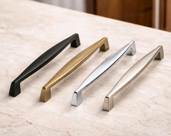 Designer Single Hole Cabinet Knobs & Pulls – Modern, Square, Ornate Brass Hardware