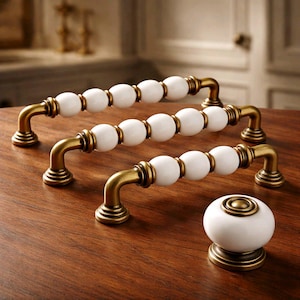 White Porcelain Bow Handle, Rustic Kitchen Cabinet Drawer Pulls, Zinc Alloy Furniture Hardware