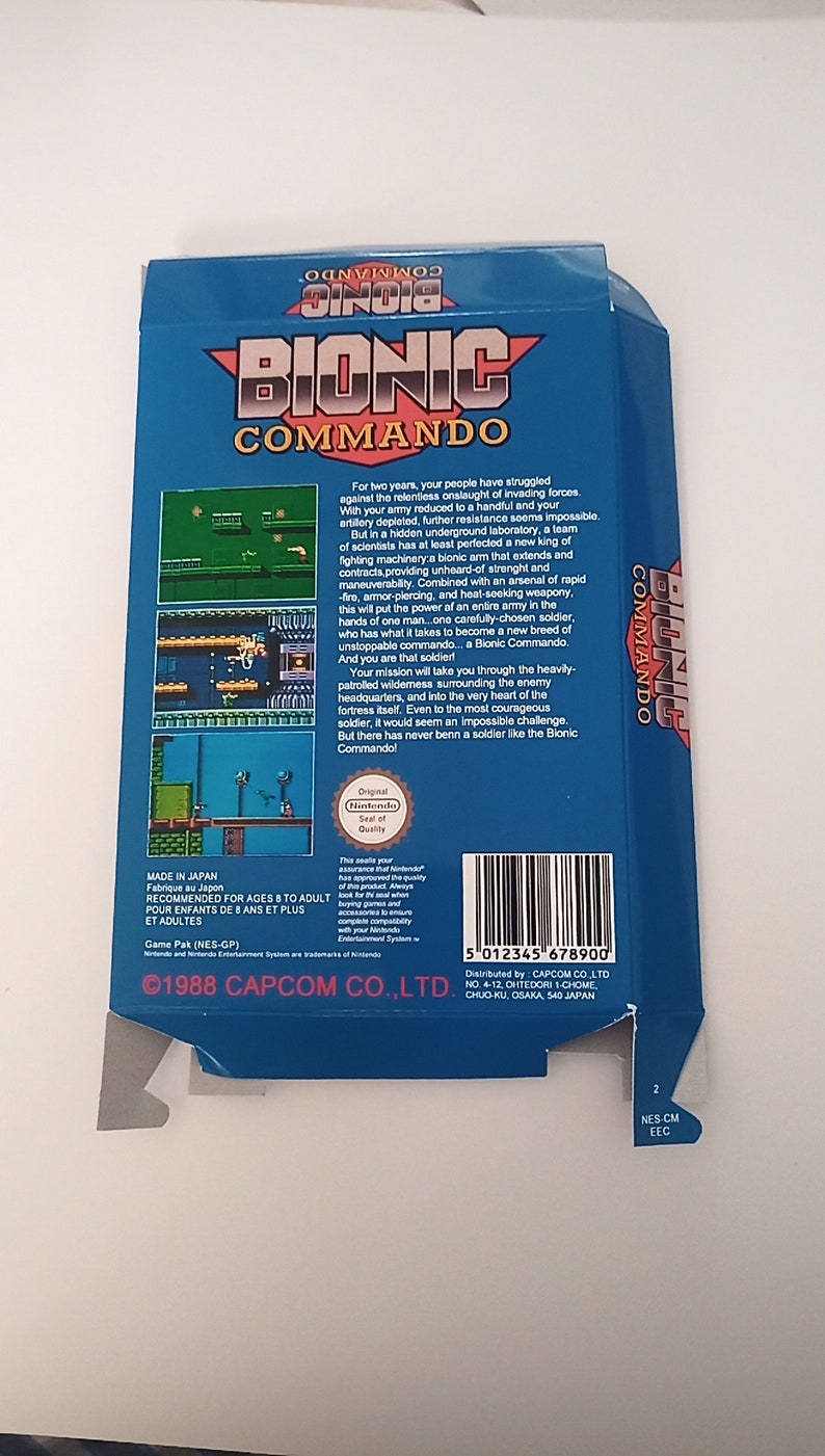 Nintendo Nes Bionic Commando Box Etsy UK