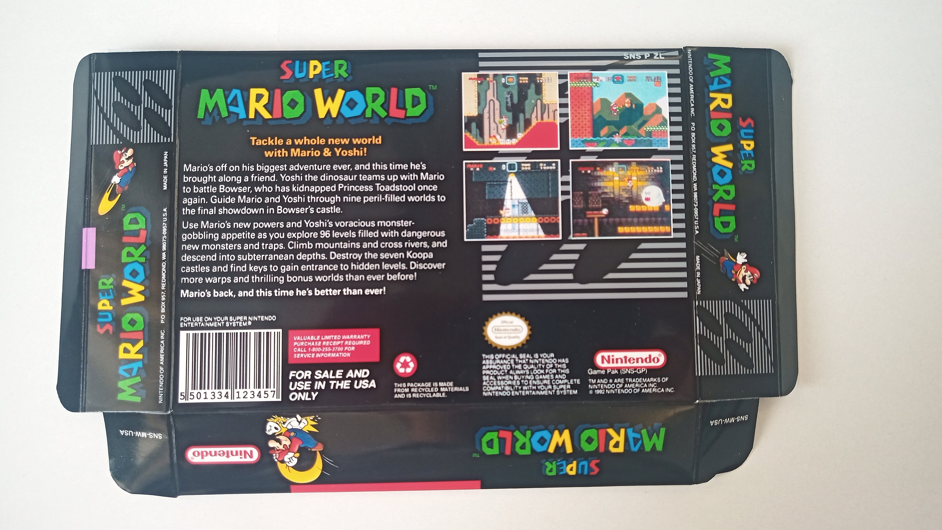 Super Nintendo Super Mario World USA Box - Etsy