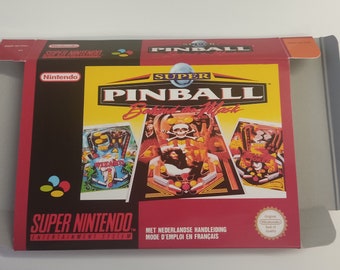 Super Nintendo Super Pinball Behind the Mask box