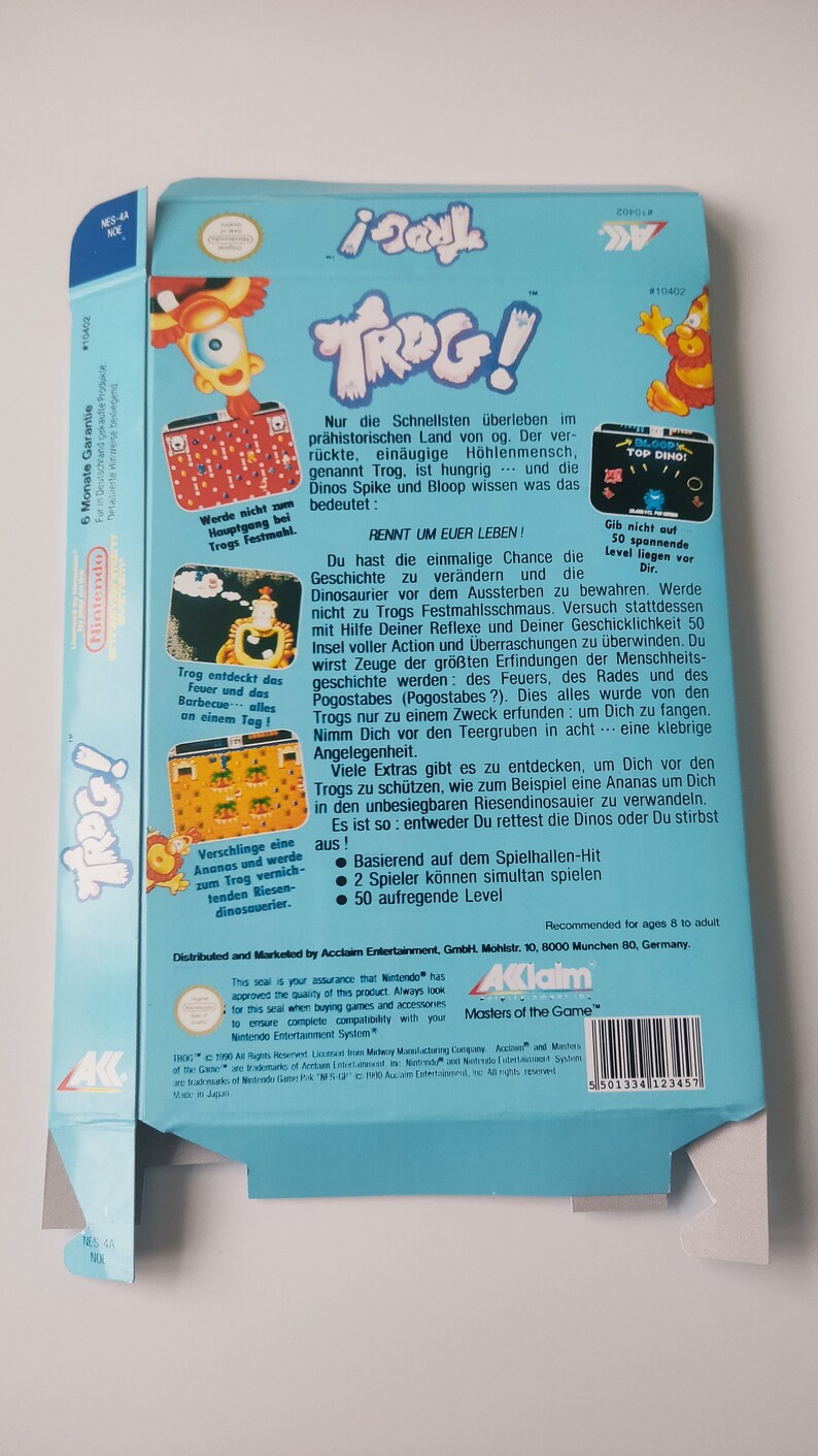 Nintendo Nes Trog box image 2