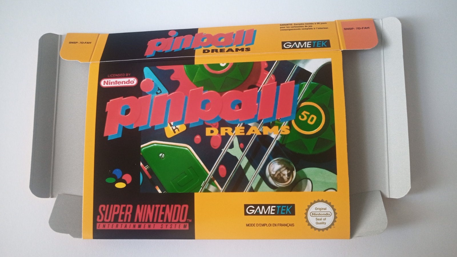 Super Nintendo Pinball Dreams Box Etsy UK