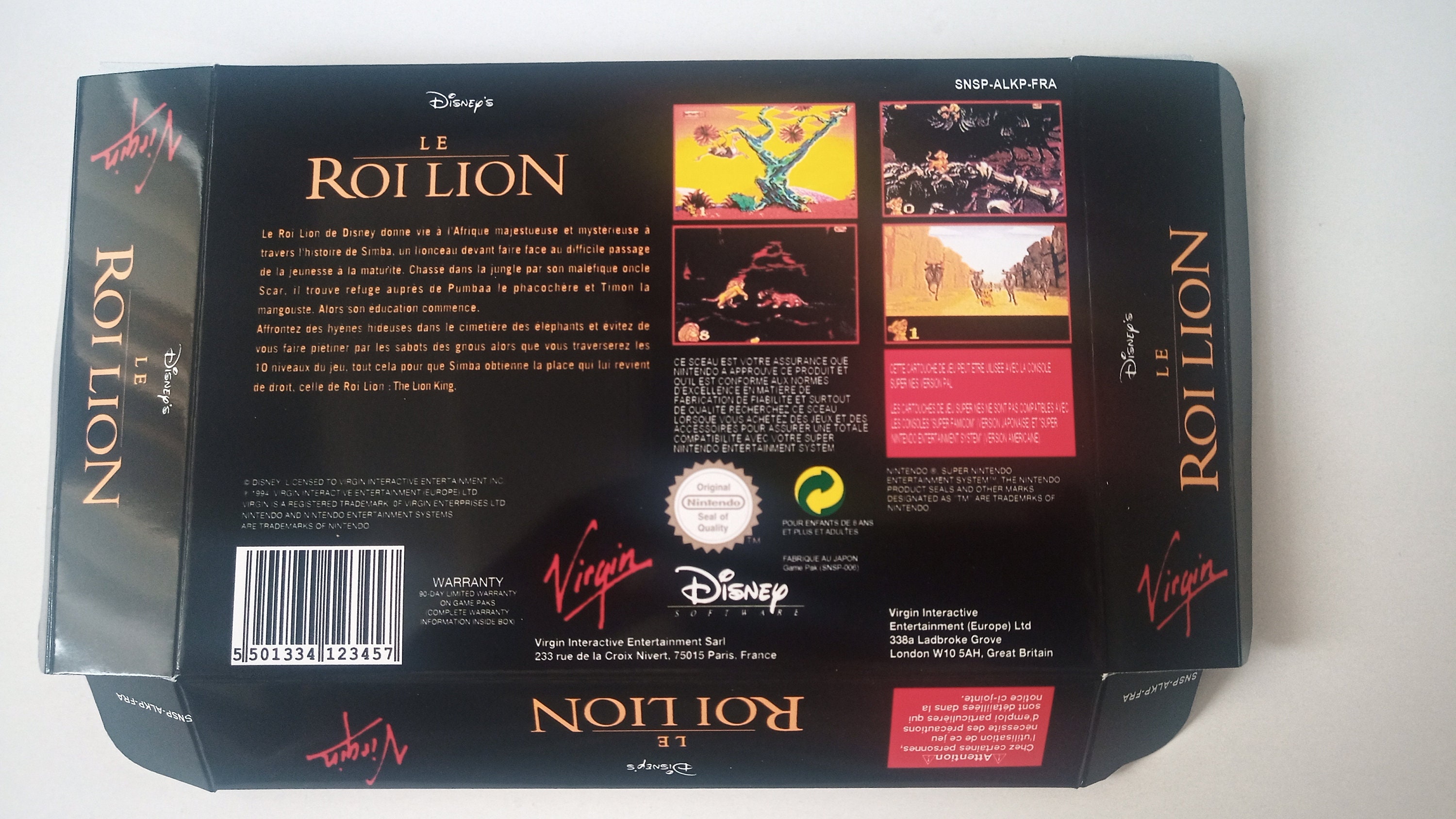 Le Roi Lion Sur PC, Version Big Box 1994, Complet, Bon état