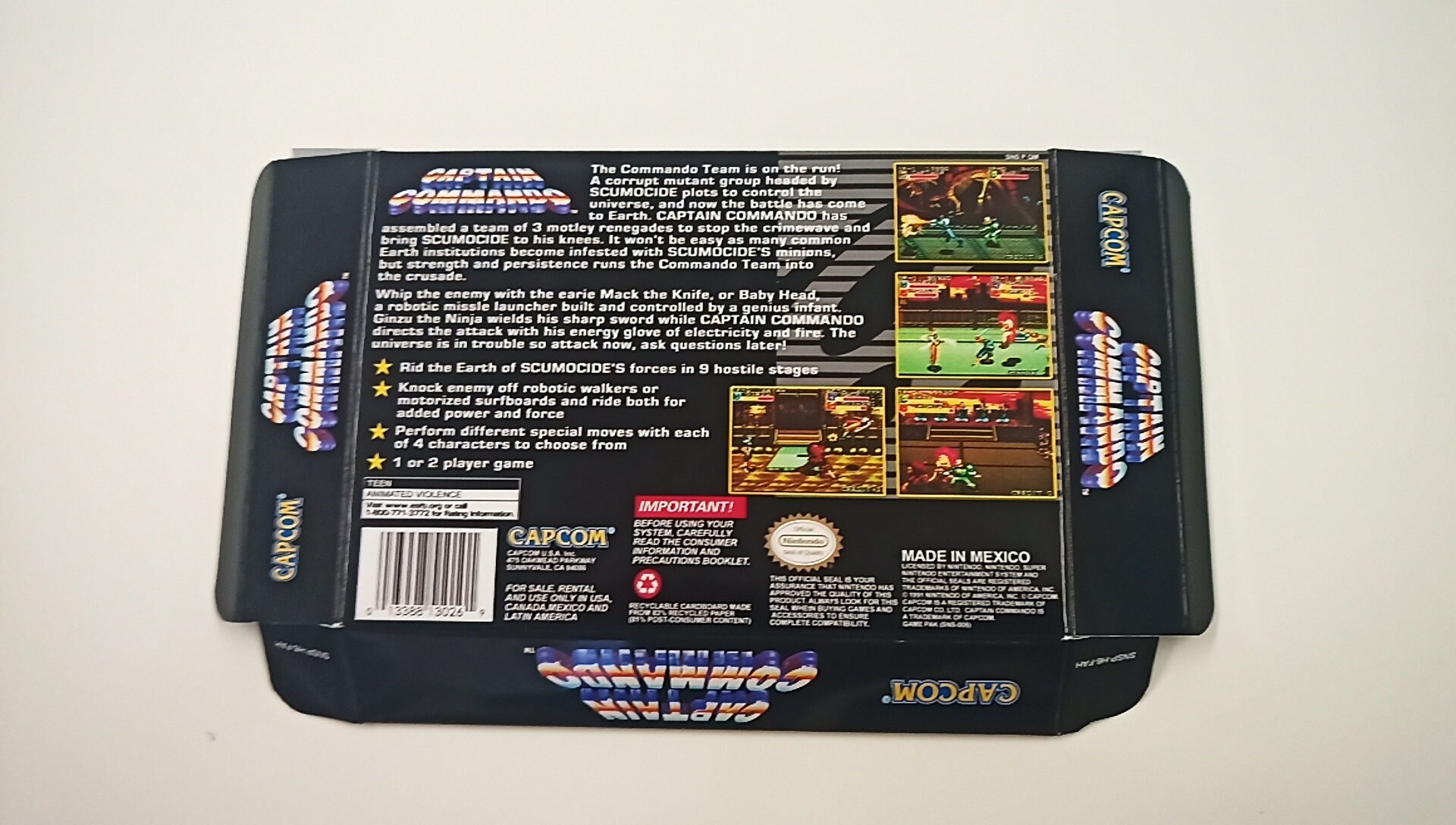 Commando Box10 Super Nintendo Captain Commando Box - Etsy