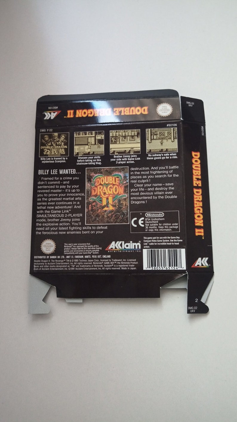 Game Boy Double Dragon 2 box image 2