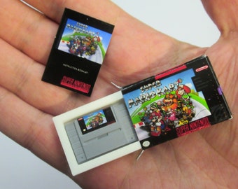 Boxed Super Mario Kart USA Super nintendo 1/5 scale miniature