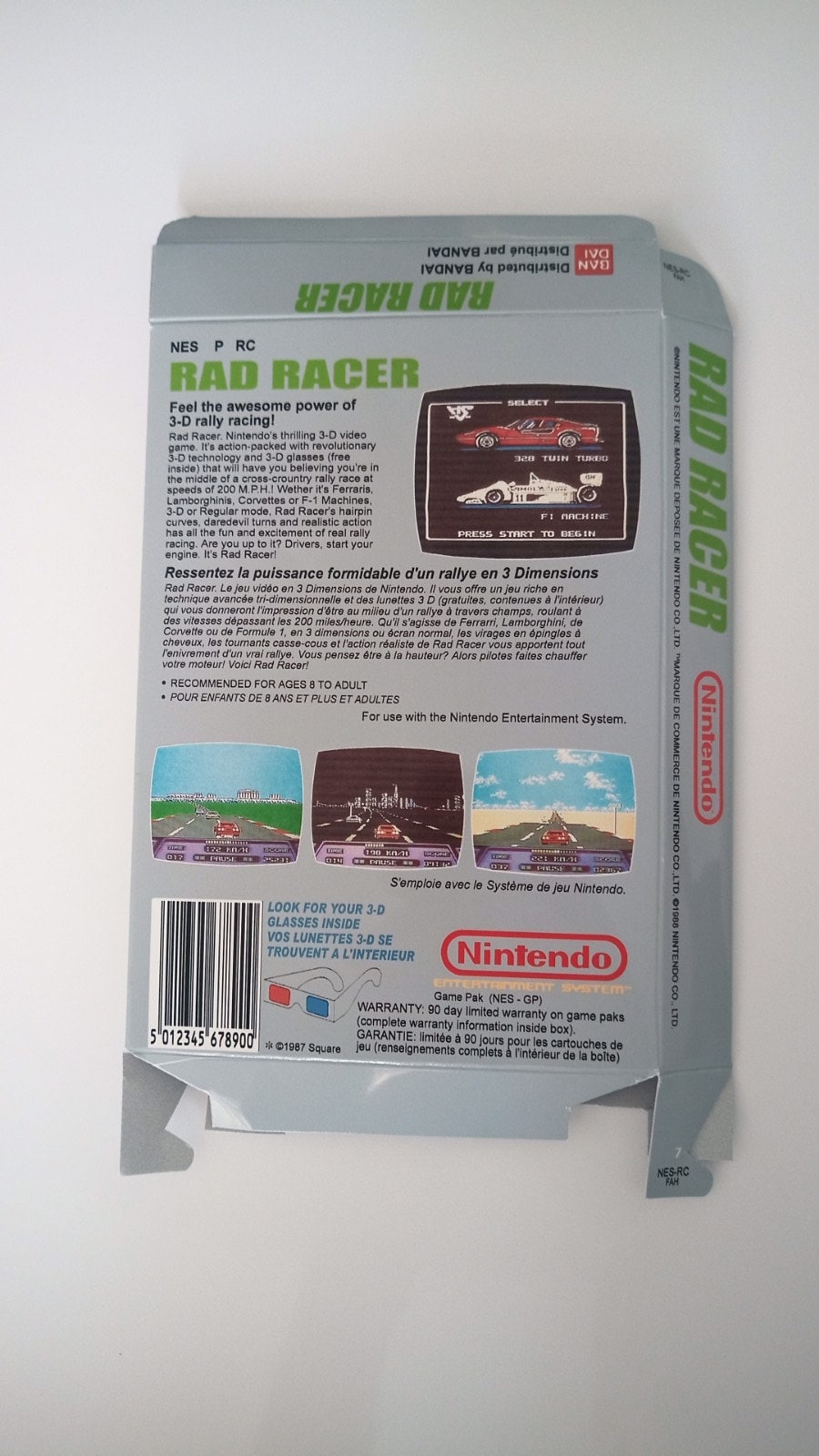 Nintendo Nes Rad Racer Box - Etsy