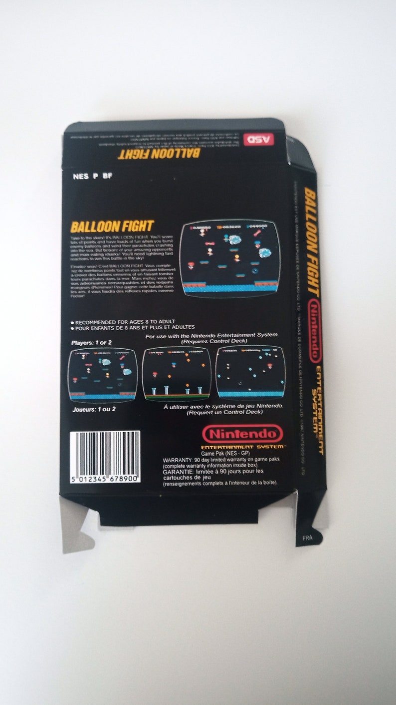 Nintendo Nes Balloon Fight Box Etsy
