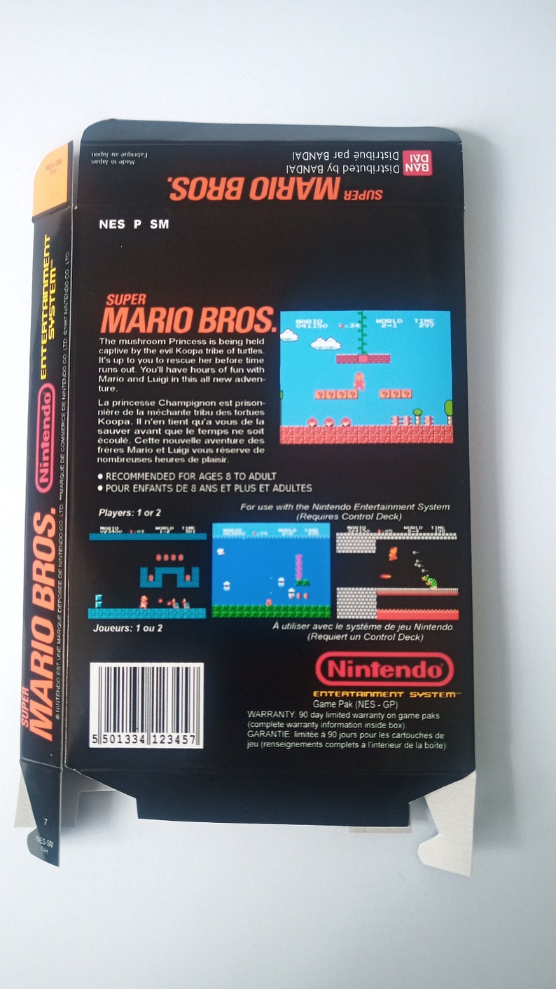 Nintendo Nes Super Mario Bros Euro version box image 2