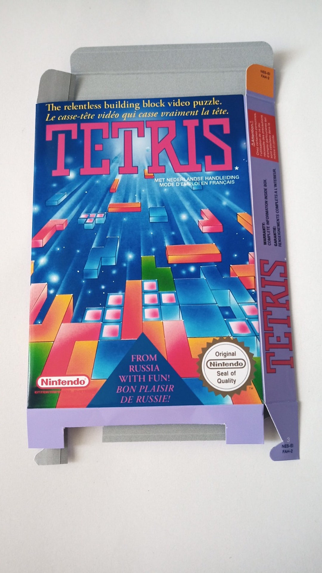 Nintendo Nes Tetris Box Etsy