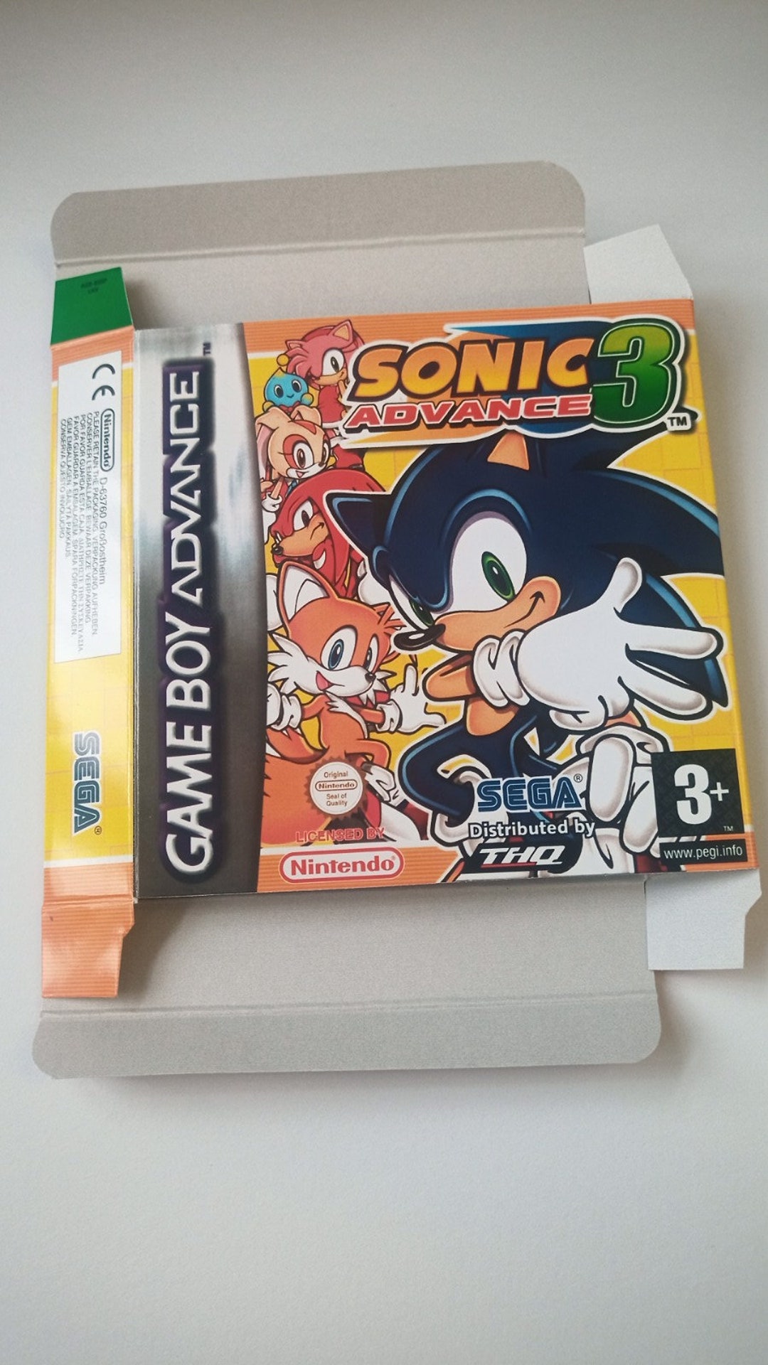 gba SONIC ADVANCE x3 Games 1+2+3 Boxed&Complete Game Boy Advance
