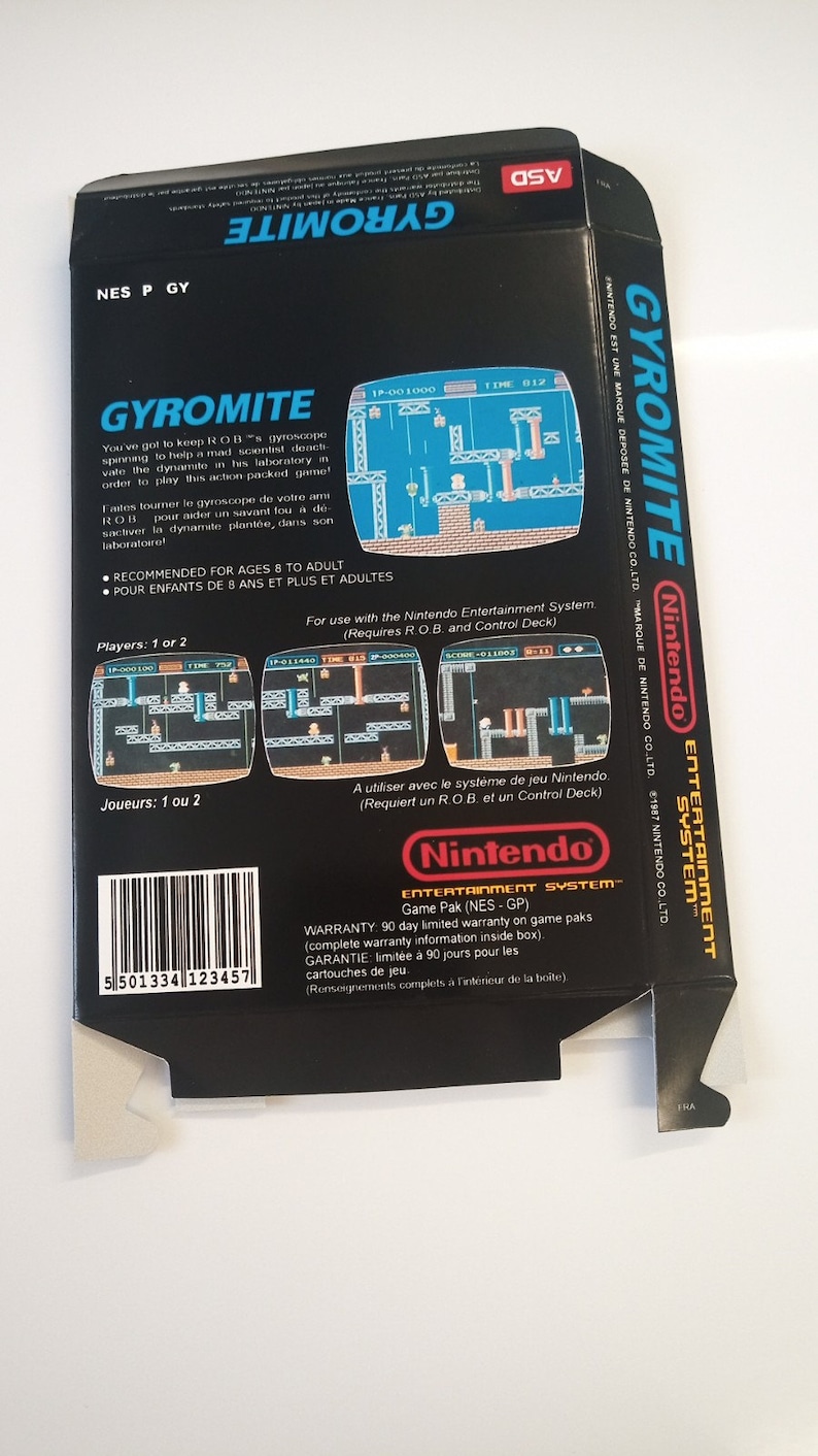 Nintendo Nes Gyromite box image 2