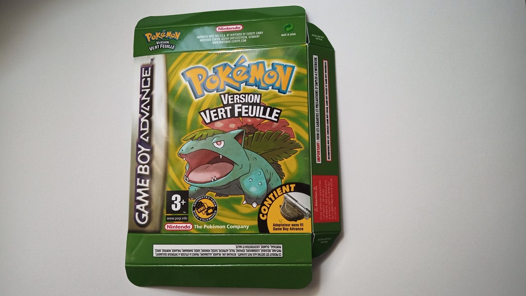 Game Boy Advance Pokemon Version Vert Feuille Box - Etsy
