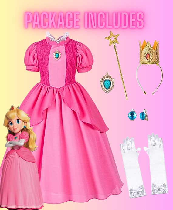 Costume de princesse Peach dans The Super Mario Bros, robe danniversaire  pour filles, cosplay de princesse dHalloween, déguisement de contes de  fées, robe de soirée pour filles -  Canada
