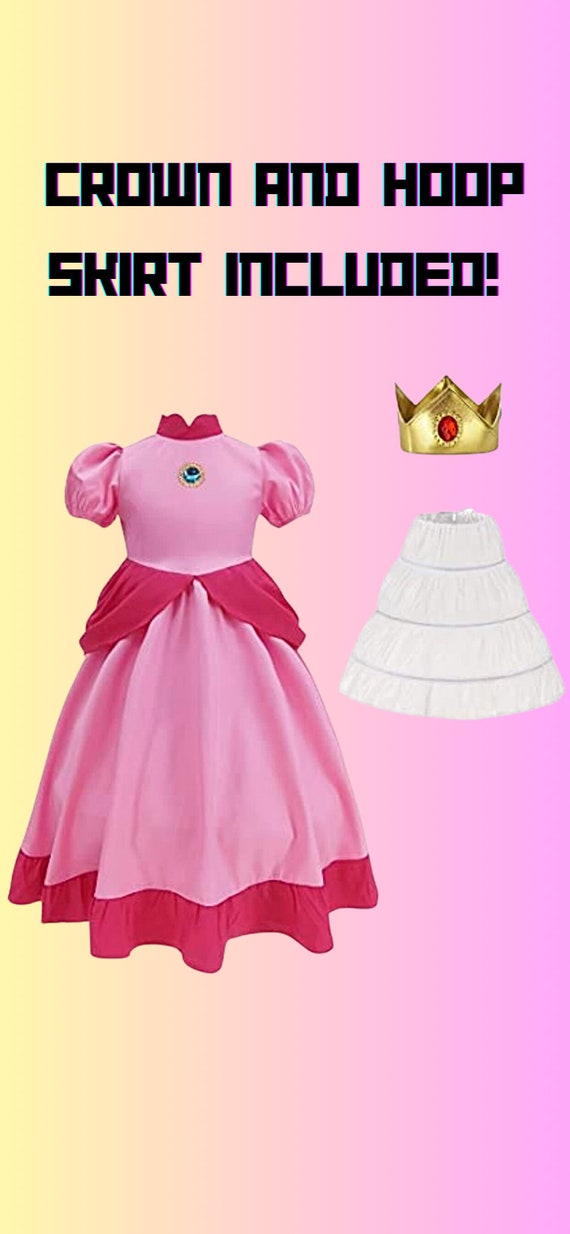 Princess Peach Costume and Princess Daisy Costume Dresses, Girls Super  Mario Costume, Princess Peach Dress, Party, Princess Daisy Dress 